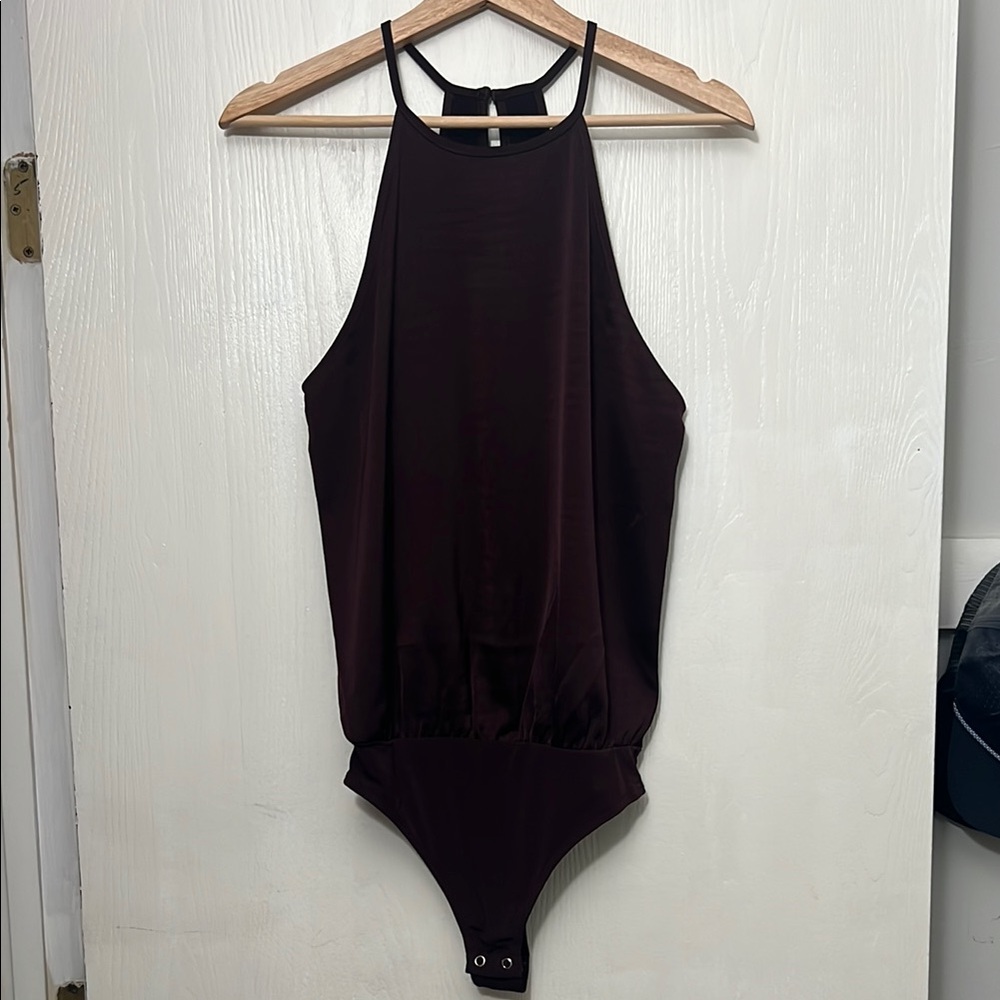 Express Dark Purple Halter Bodysuit